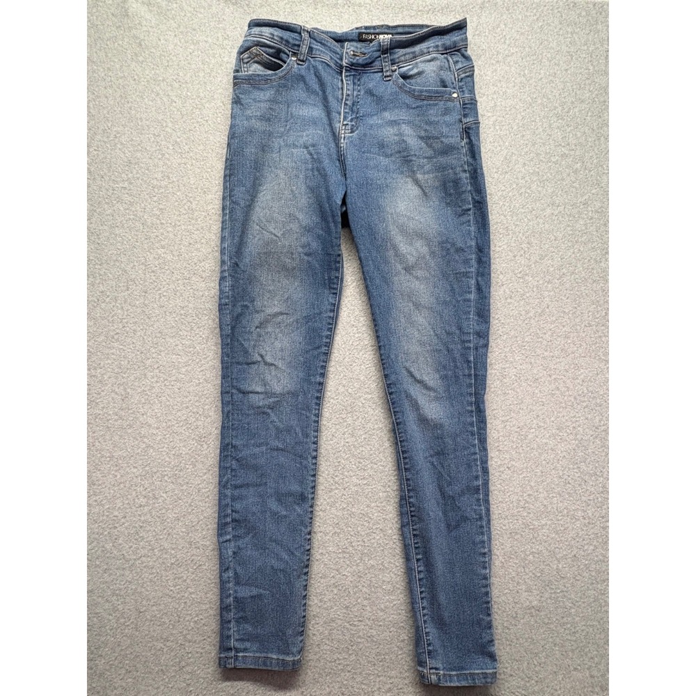 Fashion Nova Womens Size 9‎ Medium Wash High Rise Skinny Denim Jeans Blue